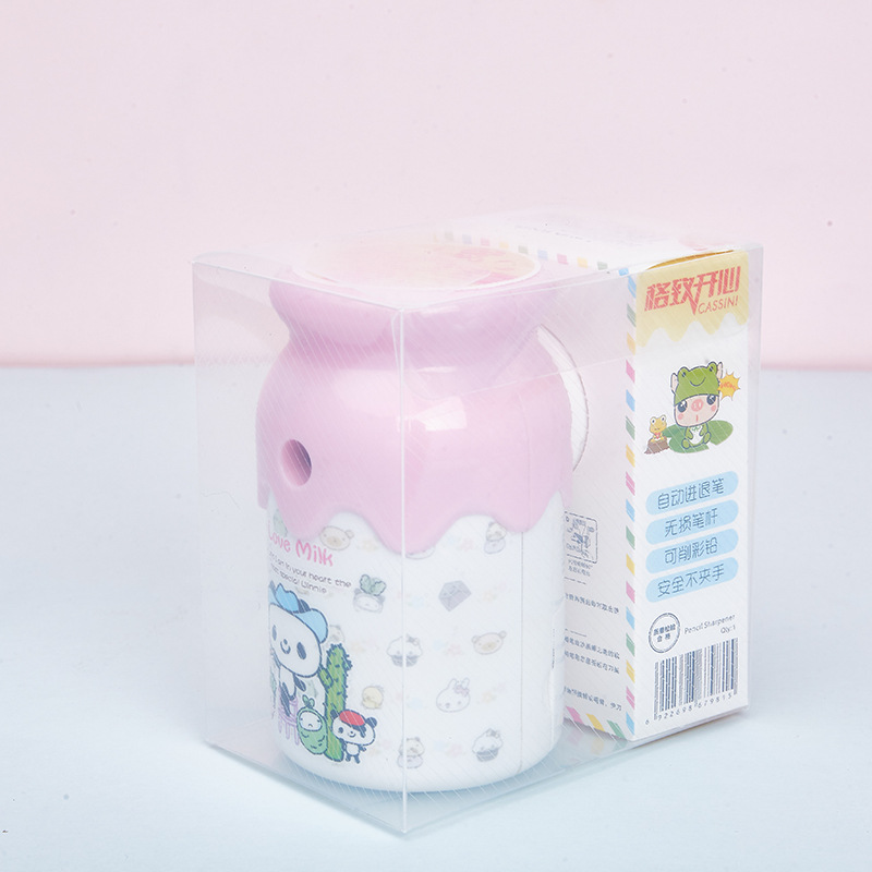 Gezhi feliz 7981 soleado botella Sacapuntas de lápiz Sacapuntas de los niños lindo Sacapuntas de acero de aleación núcleo de cuchillo sacapuntas