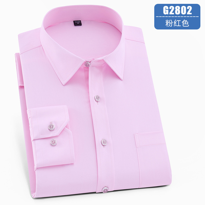 Camisa de hombre de negocios ropa de trabajo de manga larga antiarrugas sin planchar suave logotipo vinculante profesional camisa de primavera y verano para hombre