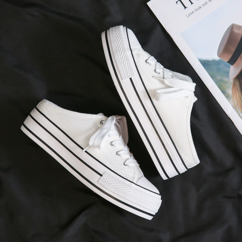 Высокая тканевая обувь на платформе, туфли, тренд сезона, 5 см