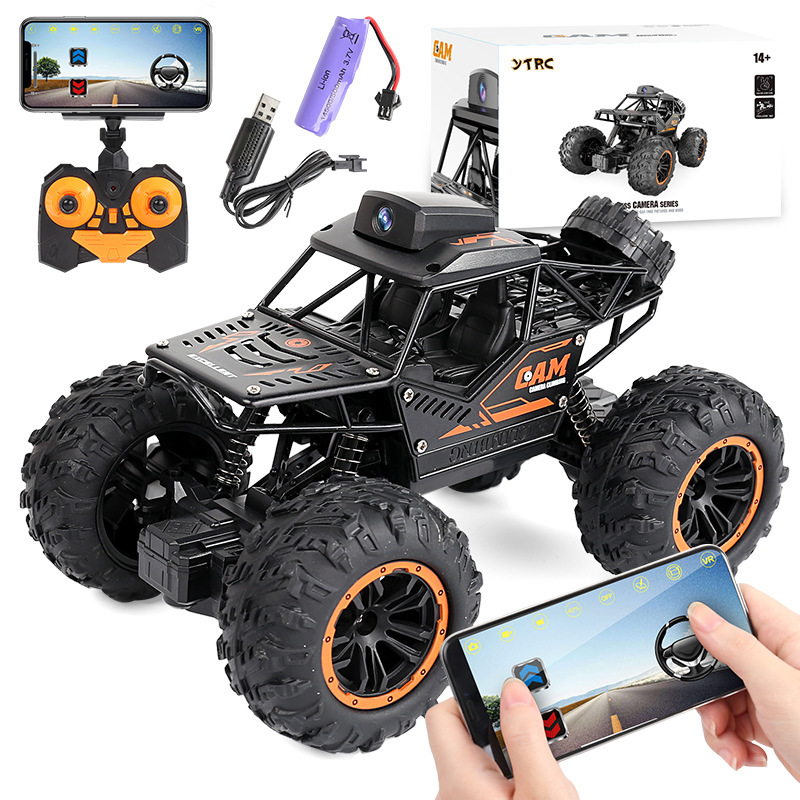 Rc Remote Control Car with Wifi Camera, 720P Image Transmission, Intelligent Off-Road Climbing Car, Alloy Big-Wheel Car, Alloy Off-Road Vehicle