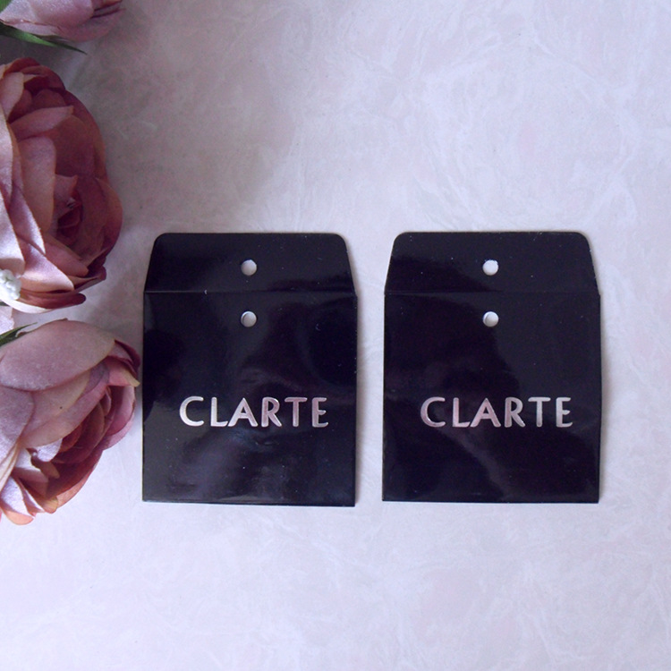 现货定服装纽扣袋针线包纸备扣袋小吊袋服装辅料小纸袋黑色现货