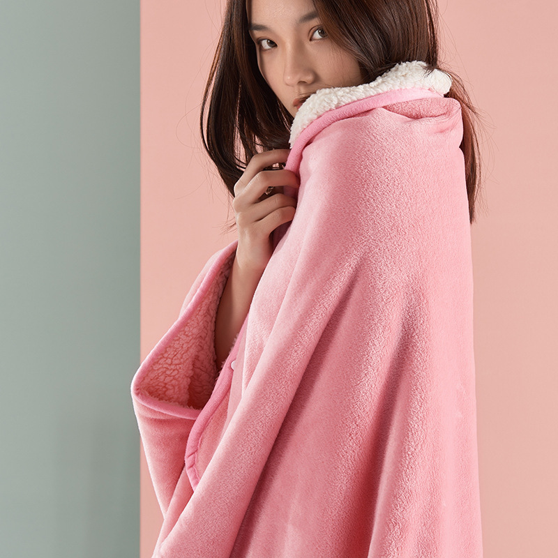 Blanket flannel blanket lambswool double-layer lazy blanket student nap blanket leg protection knee blanket small blanket shawl blanket