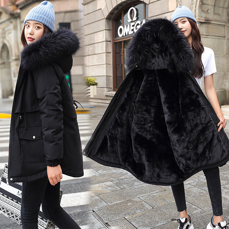 Abbigliamento da donna nuovo inverno lunghezza media donna piumino cotone giacca taglia grande versione studente parka sottile spesso largo_voghion.com