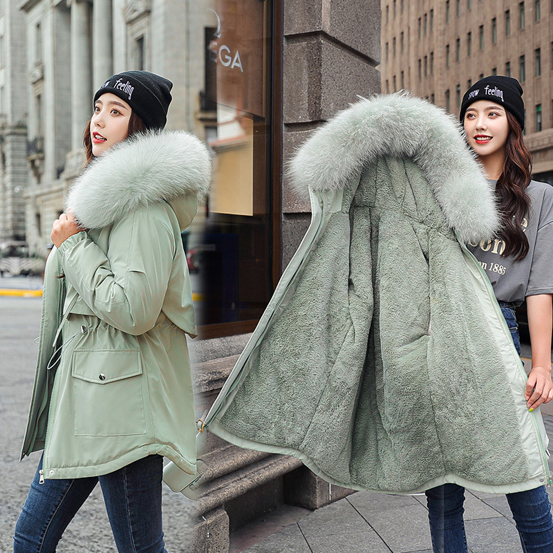 Abbigliamento da donna nuovo inverno lunghezza media donna piumino cotone giacca taglia grande versione studente parka sottile spesso largo_voghion.com