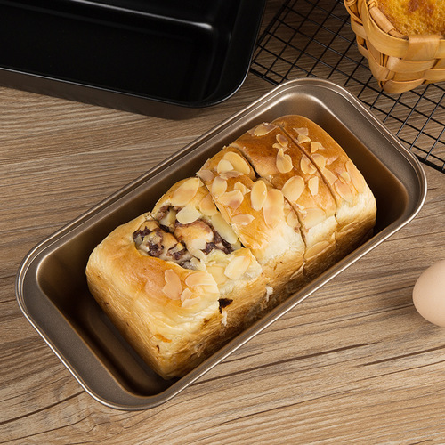 Manufacturer wholesale baking toast mold flat bottom rectangular non-stick baking pan 450g bread toast box without lid