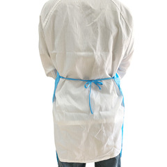 Factory Direct Selling Anti-Static Dustproof Apron, Cleanroom Hygienic Protection Work Apron, Blue and White Striped Fabric