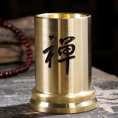 Pure copper tea ceremony six gentlemen set tea clip tea knife Pu'er needle tea spoon cup fork pot pen kung fu tea set accessories