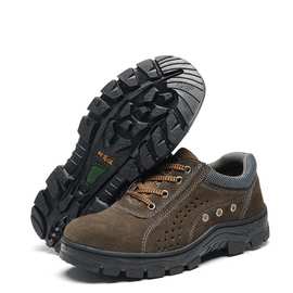 厂家批发劳保鞋防砸防刺穿夏季透气牛皮耐磨工地电焊工防滑安全鞋
