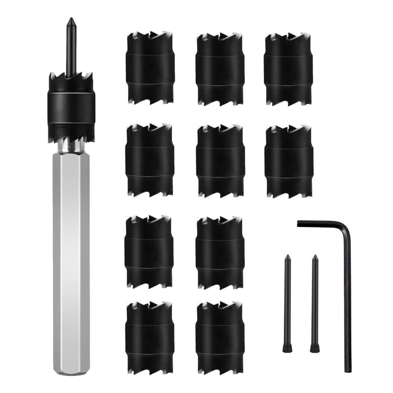 Juego de 13 piezas de soldadura por puntos traje de perforación taladro de mano eliminación de punto de soldadura herramienta abridor de agujero de metal al por mayor mango hexagonal perforación