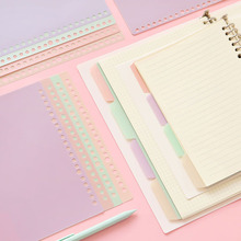 厂家批发马卡龙色活页替芯A5B5A4彩色索引页分类页分隔页PP索引页