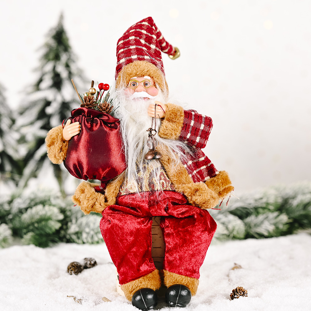 Christmas decorations Standing Santa doll adornment New Santa doll adornment adornment_voghion.com
