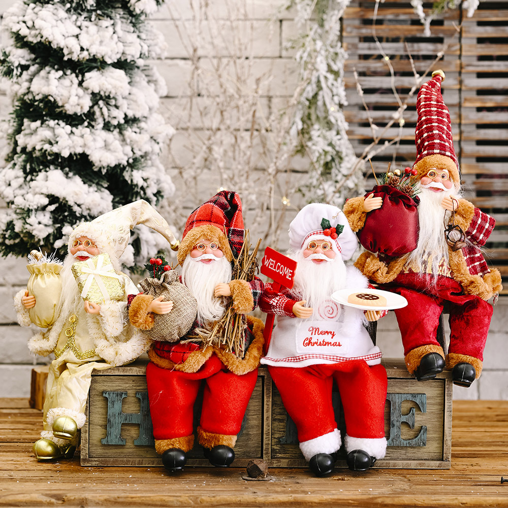 Christmas decorations Standing Santa doll adornment New Santa doll adornment adornment_voghion.com