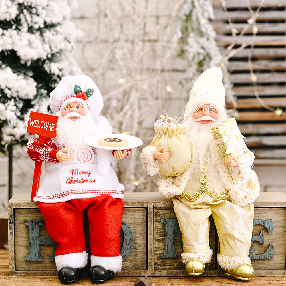 Christmas decorations Standing Santa doll adornment New Santa doll adornment adornment_voghion.com