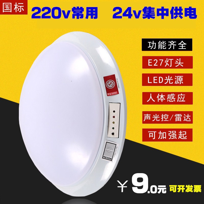 New national standard ceiling light, emergency LED lighting, hallway sound and light controlled human body induction emergency light, ceiling light