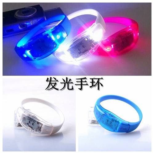 Cross-border manufacturer silicone voice-activated luminous bracelet flash bracelet colorful light bracelet led bracelet event cheering props