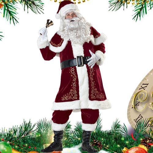 Santa Claus cosplay costume deluxe version Christmas dance couple performance costume European and American Amazon dropshipping