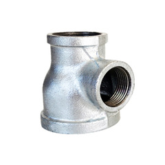 廠家批發瑪鋼管件絲扣管件鍍鋅消防管件側大三通異經三通瑪鋼管件