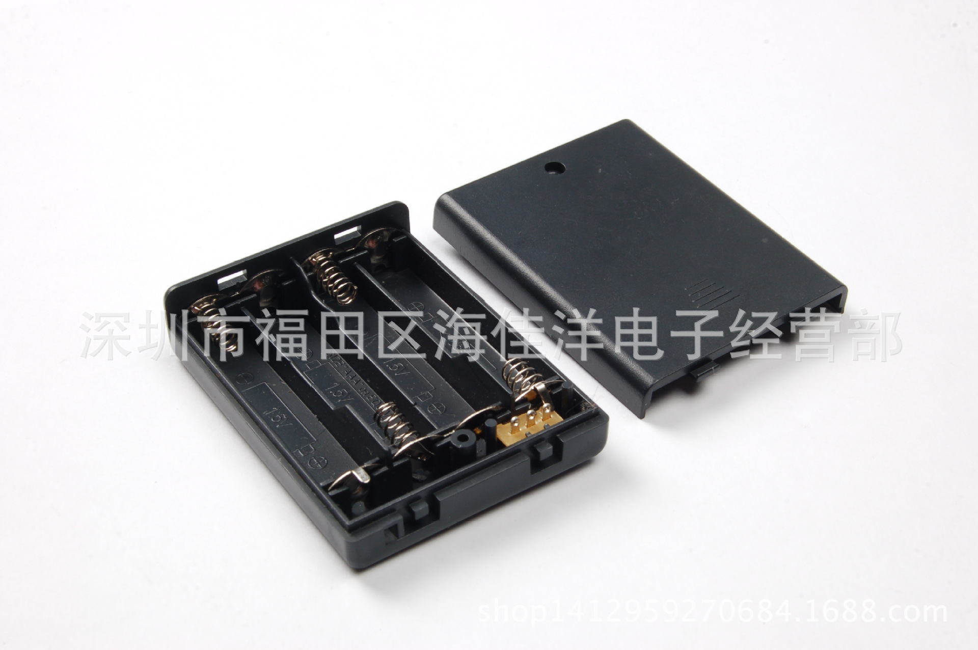 现货供应 7号4节带盖带开关带线电池盒 4AAA电池盒