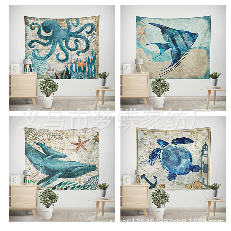 retro Christmas marine tapestry