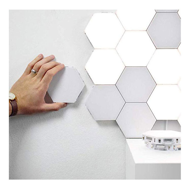 Transfronteriza suministro directo lámpara cuántica lámpara de panal táctil de detección hexagonal combinación de fondo lámpara de pared LED montado mano táctil