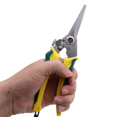Manufacturer wholesale rubber and plastic straight pruning shears, gardening scissors, household stainless steel pepper picking scissors