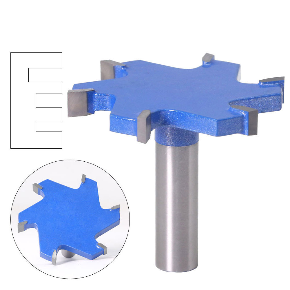 6齿T型刀1/2柄12mm柄木工刀具加长T型刀槽刀拉槽铣刀T型榫刀类