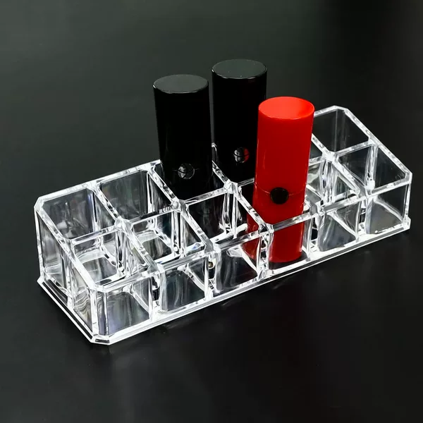 Nazhu Lipstick Shelf Display Stand Lipstick Cosmetics Storage Box Display Stand Makeup Desktop Storage Box 12 Gridss