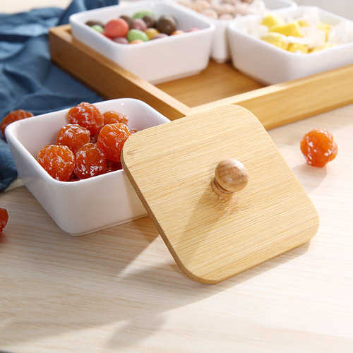 Japanese-style living room snack nut storage divided with lid dry fruit box pastry fruit snack plate seasoning plate candy plate
