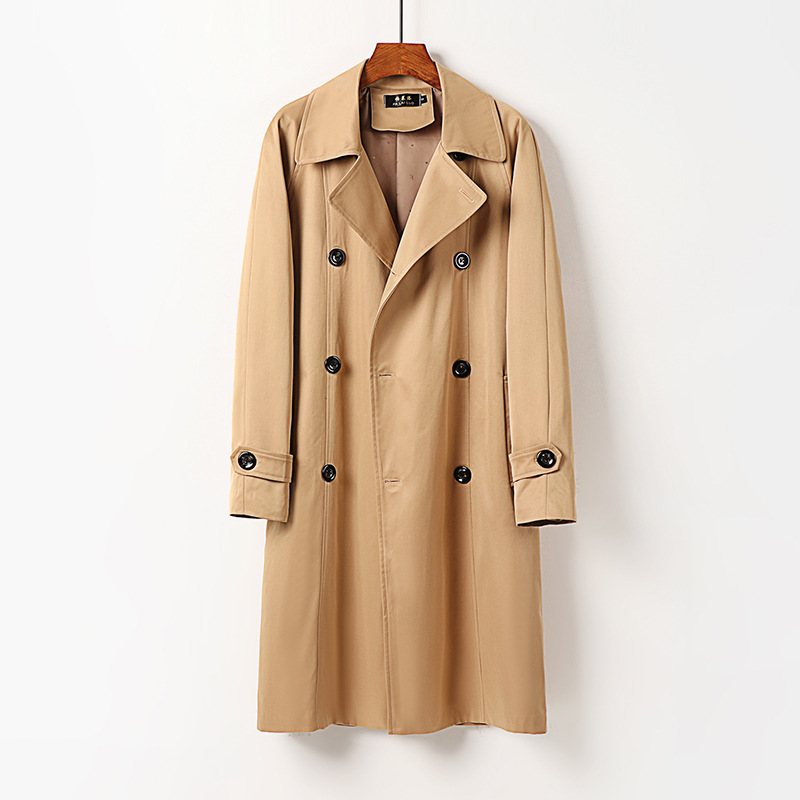 Sobre la rodilla larga gabardina para hombres más tamaño Primavera, Otoño e Invierno nueva moda británica moda guapo abrigo alargado de los hombres gabardina