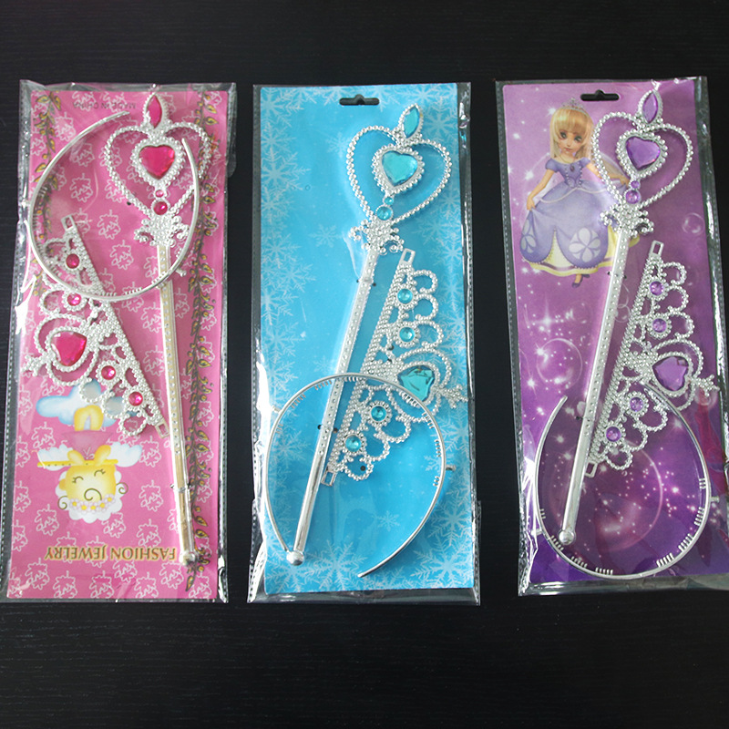 Los niños de Juguete plástico corona partido suministros princesa corona congelada corona hadas varita mágica traje