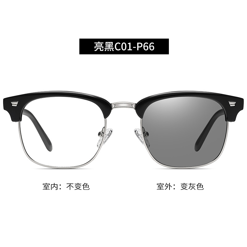 Venta caliente transfronteriza de moda Anti-azul de la luz de color cambiante gafas hombres y mujeres de tr gafas lisas cambio de color fotosensible gafas a prueba de UV