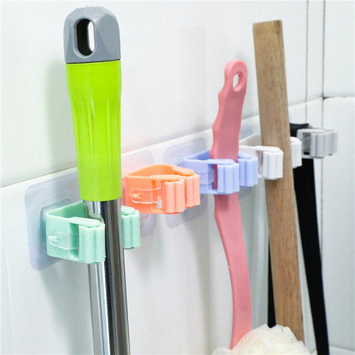 Thick, punch-free, adjustable, powerful, traceless mop clip hanger with broom hook, kitchen and bathroom storage and organization wholesale