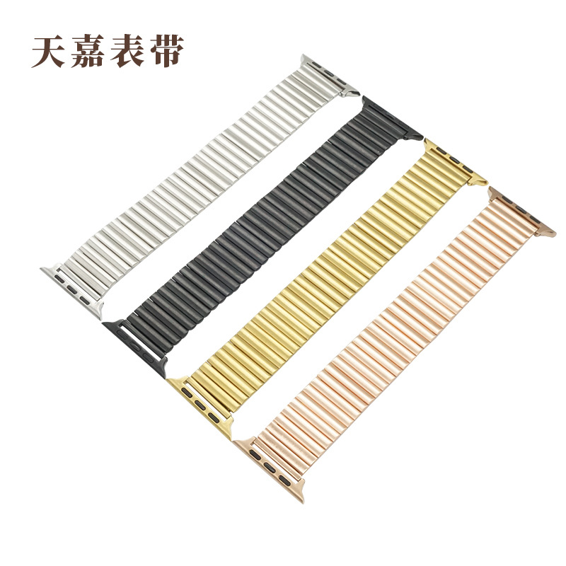 Correa de reloj elástica de acero inoxidable, nuevo estilo, banda elástica con nudo de bambú de una sola perla, banda universal de 22 mm para iWatch