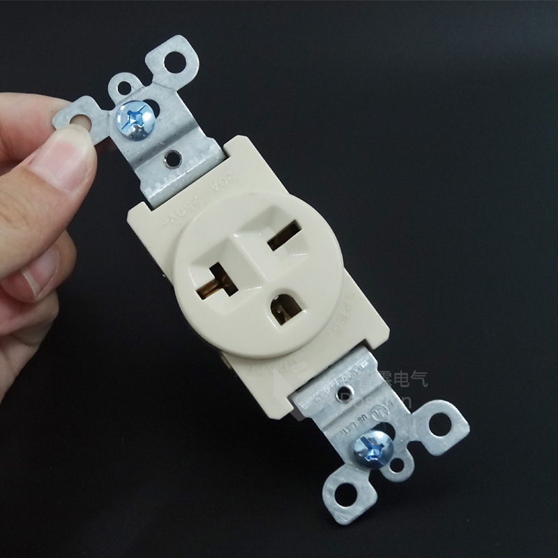 厂家直销美式单联插座 美规墙面插座 6-20R美标家具工作台插座