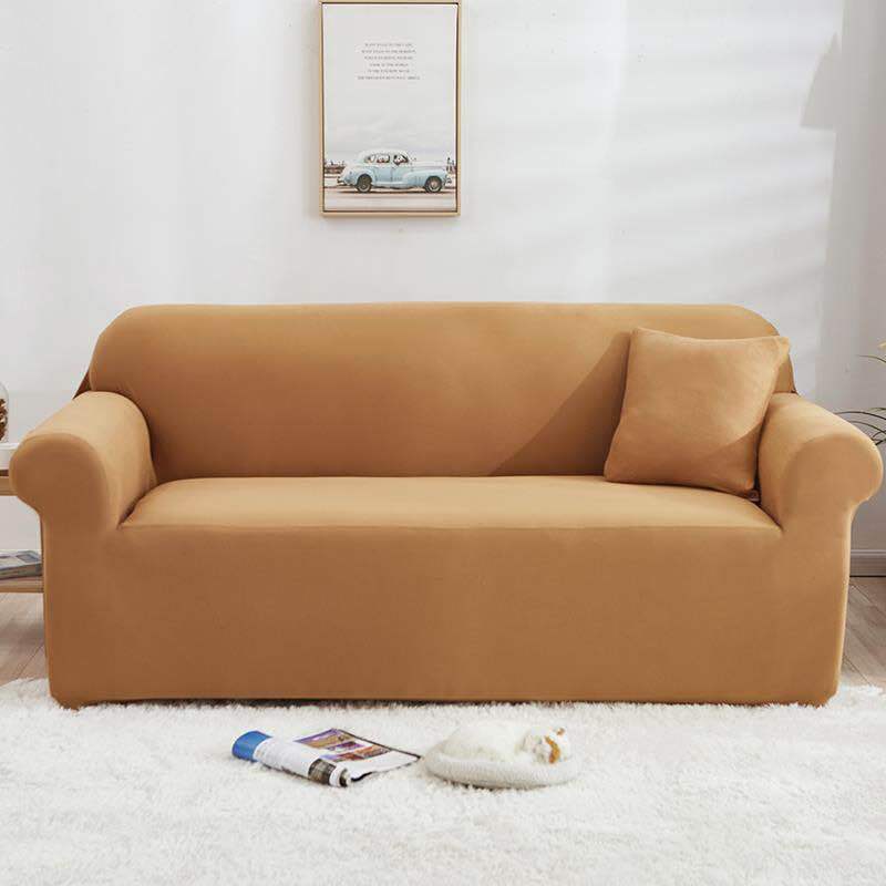Cross-Border Simple Elastic Cover Full Coverage Solid Color Printed Slipcover Non-Slip Sofa Cushion_voghion.com