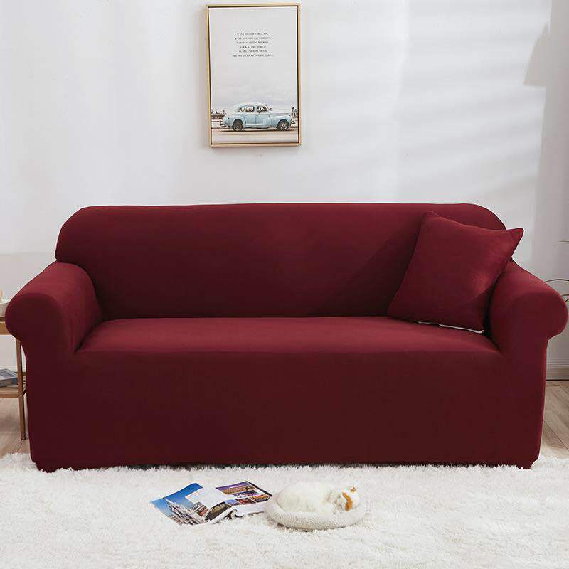 Cross-Border Simple Elastic Cover Full Coverage Solid Color Printed Slipcover Non-Slip Sofa Cushion_voghion.com