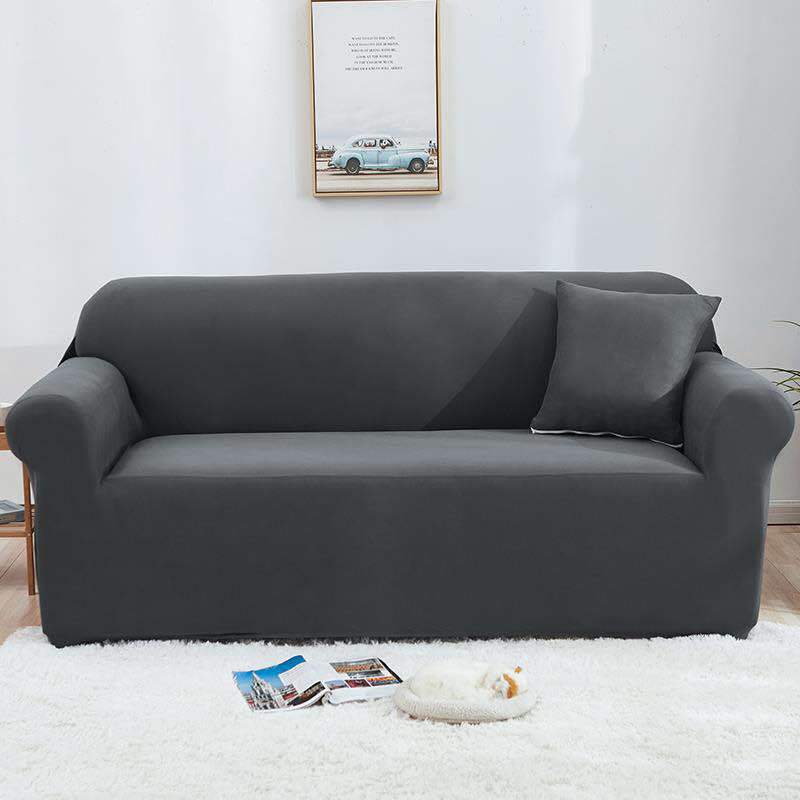 Cross-Border Simple Elastic Cover Full Coverage Solid Color Printed Slipcover Non-Slip Sofa Cushion_voghion.com