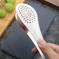 Stainless steel food tongs, kitchen fried fish tongs, 9-inch bread tongs, exquisite ice tongs, buffet food tongs, steak tongs