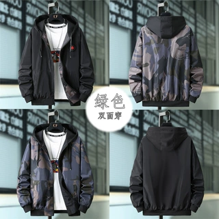 加工定制春秋新款男式外套双面可印花休闲百搭夹克批发班服定logo