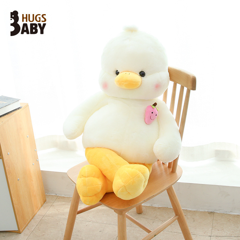 Duck Plush Pillow Toy Doll Stuffed Animal for Sleeping on Bed, a Cute Healing Strawberry-Themed Gift for Girlfriend