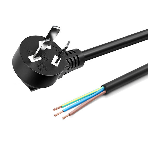 3C-certified pure copper national standard three-core bare wire power cord with three-prong single head for refrigerator hair dryer connection line