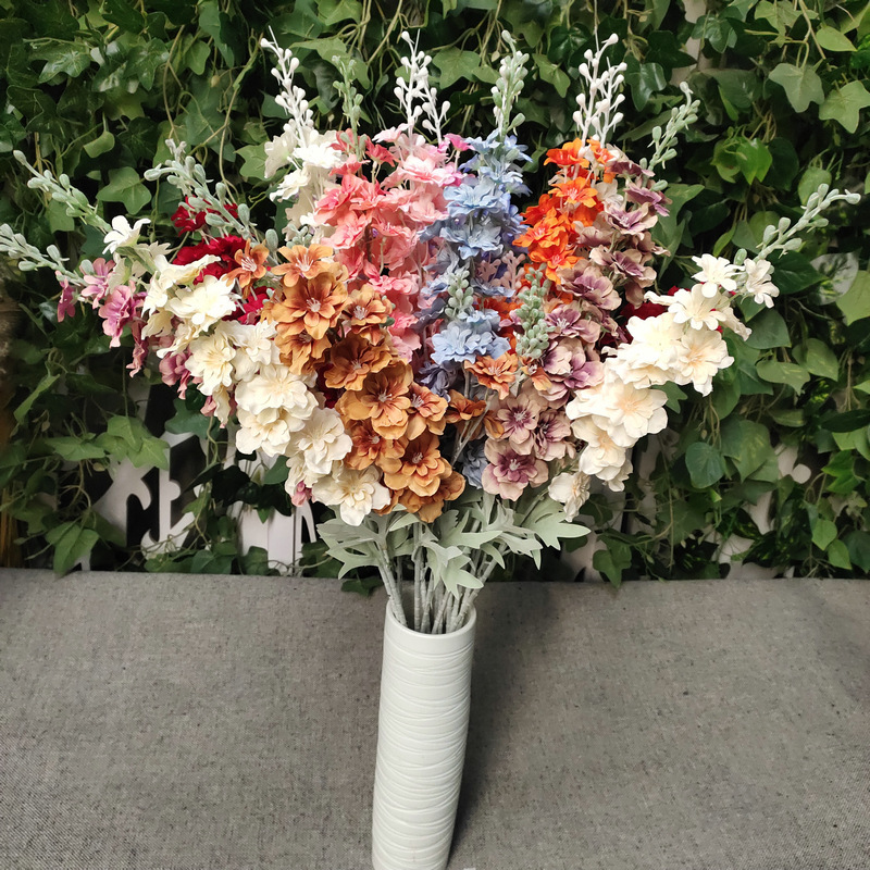 Spring and Autumn Double Fork Flying Swallow Flocking Home Decoration Simulation Delphinium Wedding Flower Film Studio Decoration