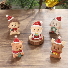 zakka圣诞老人树脂摆件创意圣诞节礼物卡通小动物装饰工艺品摆设