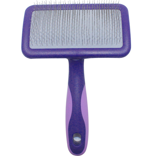 Chuanji Double Purple Star Dog Beautician Cat Hair Brushing Needle Comb Curved Soft and Hard Needle Brush Floating Hair Plastic Handle Supplies