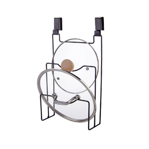 Iron Art Wall-Mounted Kitchen Cabinet Door Pot Cover Rack No-Drill Wall Vegetable Board Chopping Board Drainage Storage Rack Pot Cover Hook