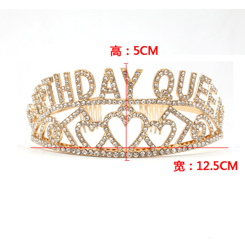 European and American hot selling BIRTHDAY QUEEN love queen birthday tiara crown hair accessories party holiday tiara
