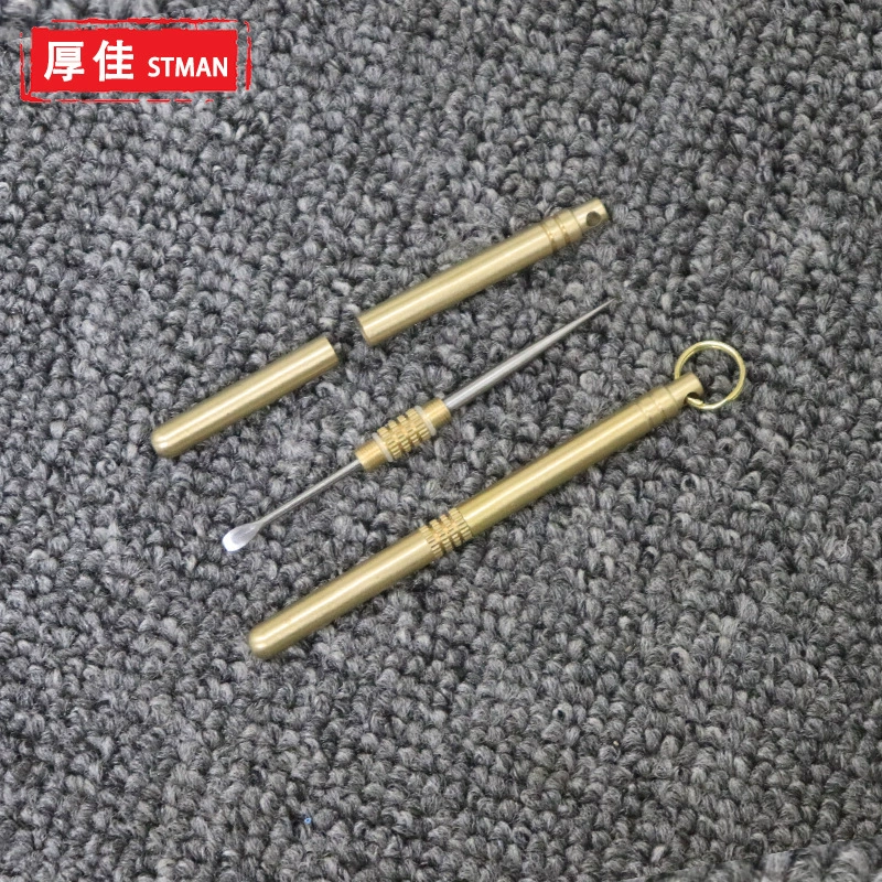 Заводская зубочистка артефакт фрукт латунь двуглавая интегрированная зубочистка Подарок титановый сплав Многофункциональная портативная зубочистка