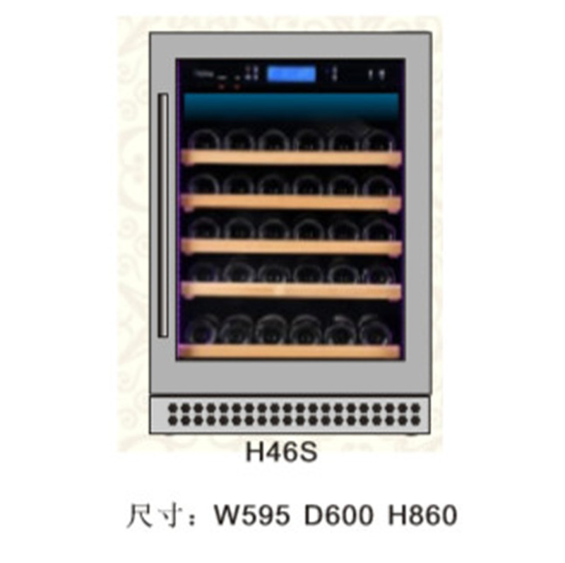 Vinoteca doméstica de temperatura constante, pequeña nevera refrigerada de una sola temperatura con capacidad para 46 botellas, vitrina para té y vino, refrigerador para vinos