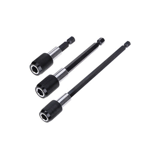 Black soft shaft short small turning bit corner device hexagonal handle extension rod 6.35mm quick-change bit quick-release adapter rod
