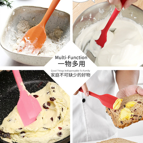 Small Silicone Scraper Cream Cake Spatula Food Grade Silicone Scraper High Temperature Resistant Baking Scraper Wholesale